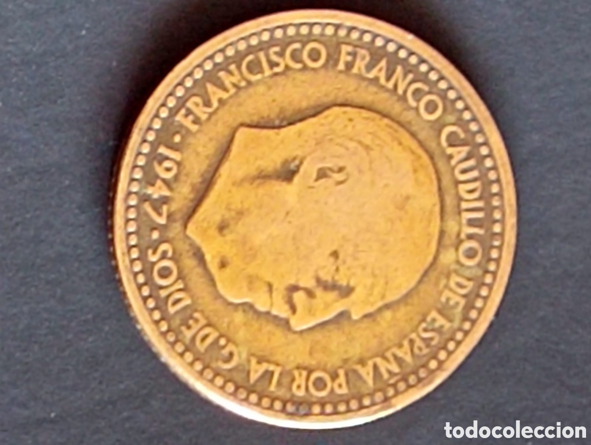 Monedas Franco: Moneda 1 peseta a&ntilde;o 1947 - Foto 5
