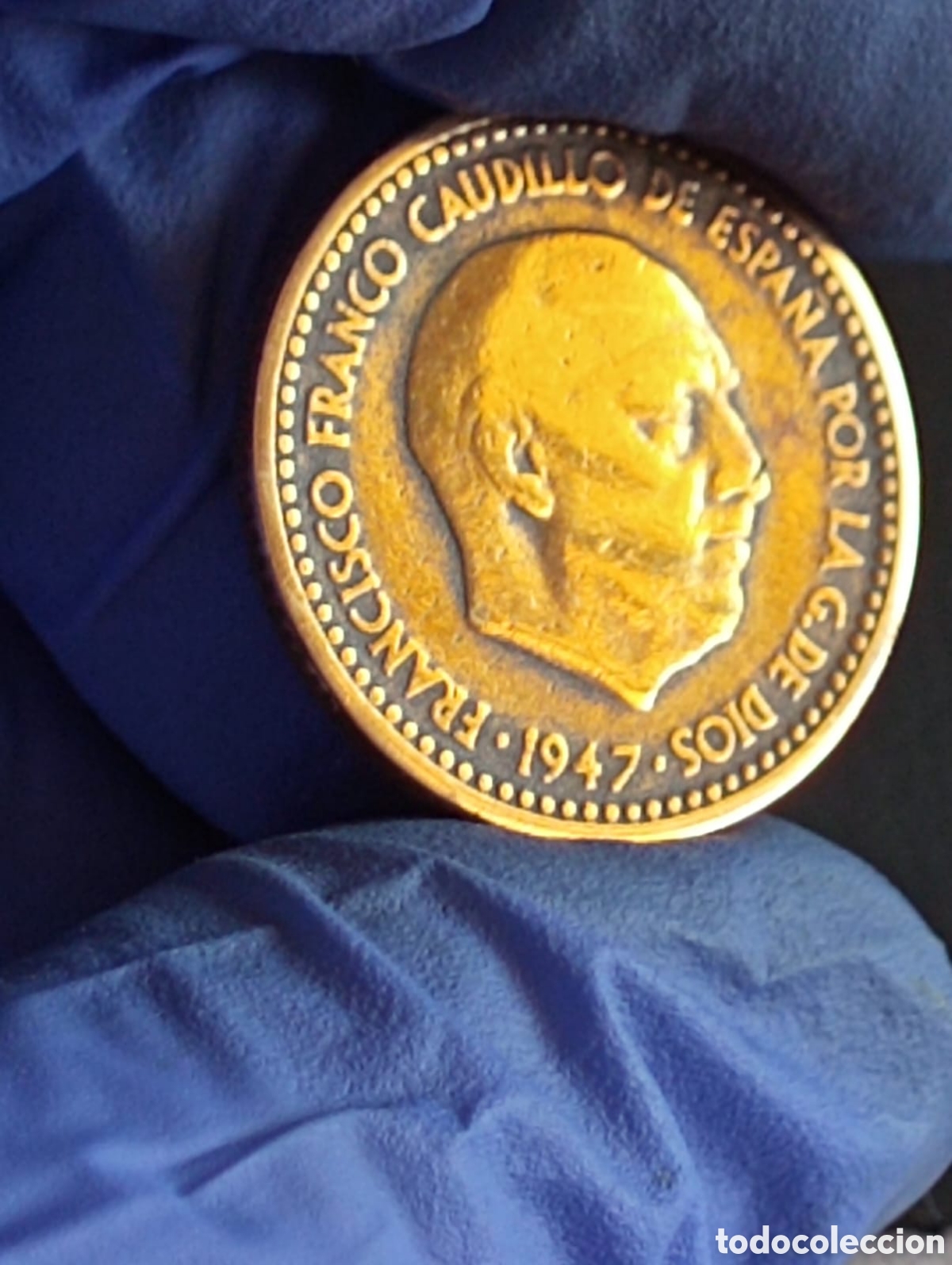 Monedas Franco: Moneda 1 peseta a&ntilde;o 1947 - Foto 1