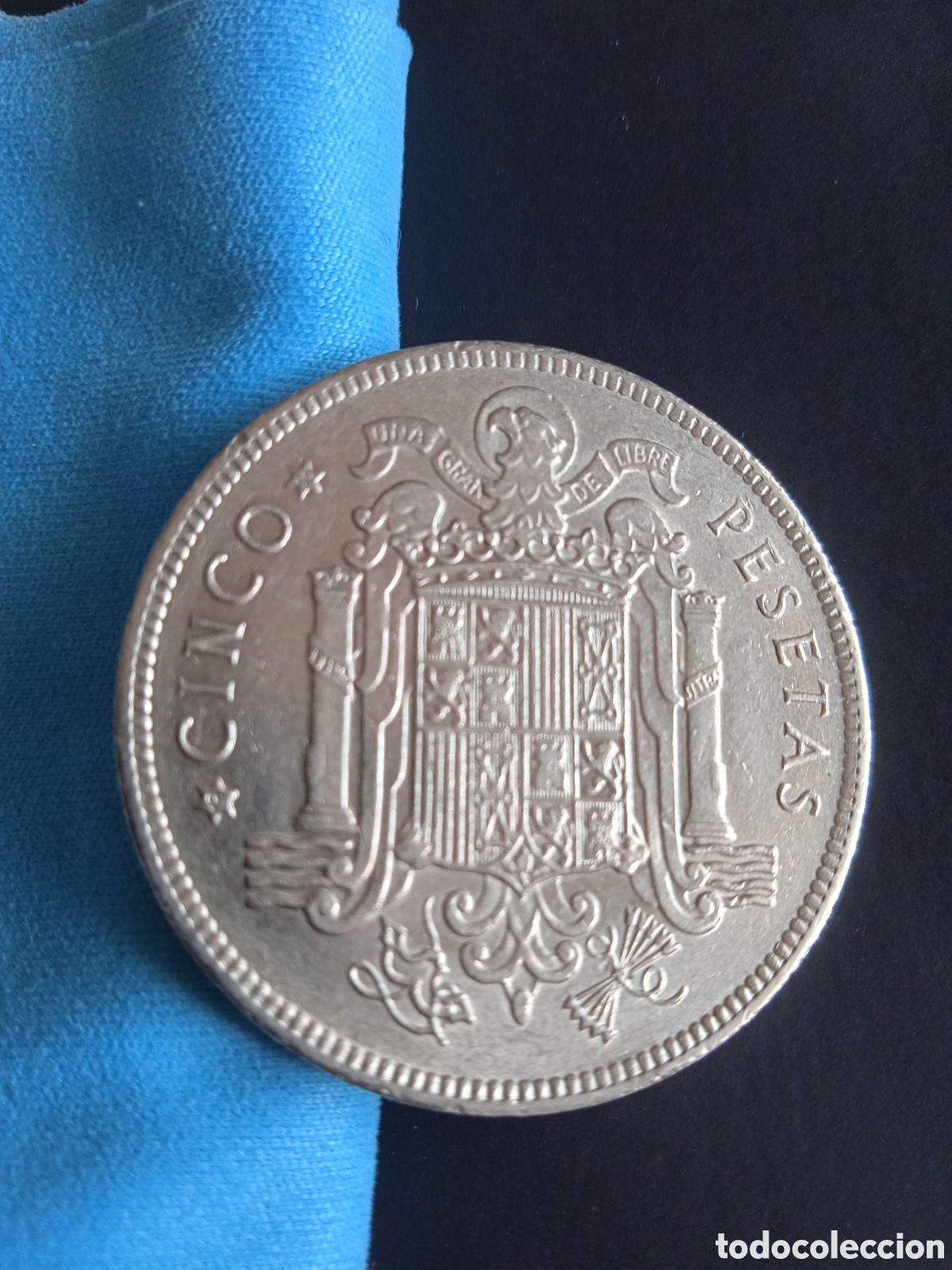 Monedas Franco: Moneda 5 pesetas a&ntilde;o 1949 - Foto 2