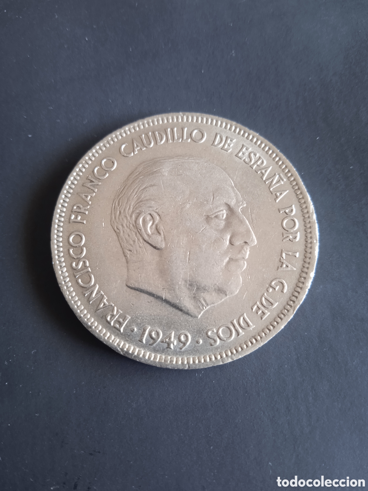 Monedas Franco: Moneda 5 pesetas a&ntilde;o 1949 - Foto 4