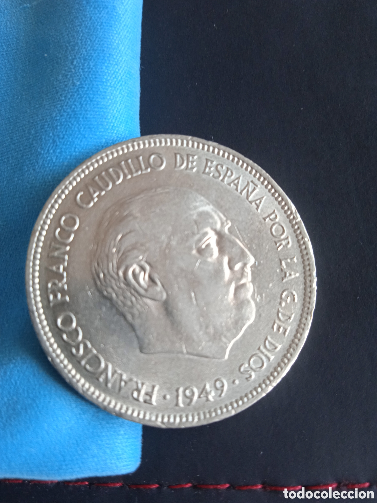 Monedas Franco: Moneda 5 pesetas a&ntilde;o 1949 - Foto 1