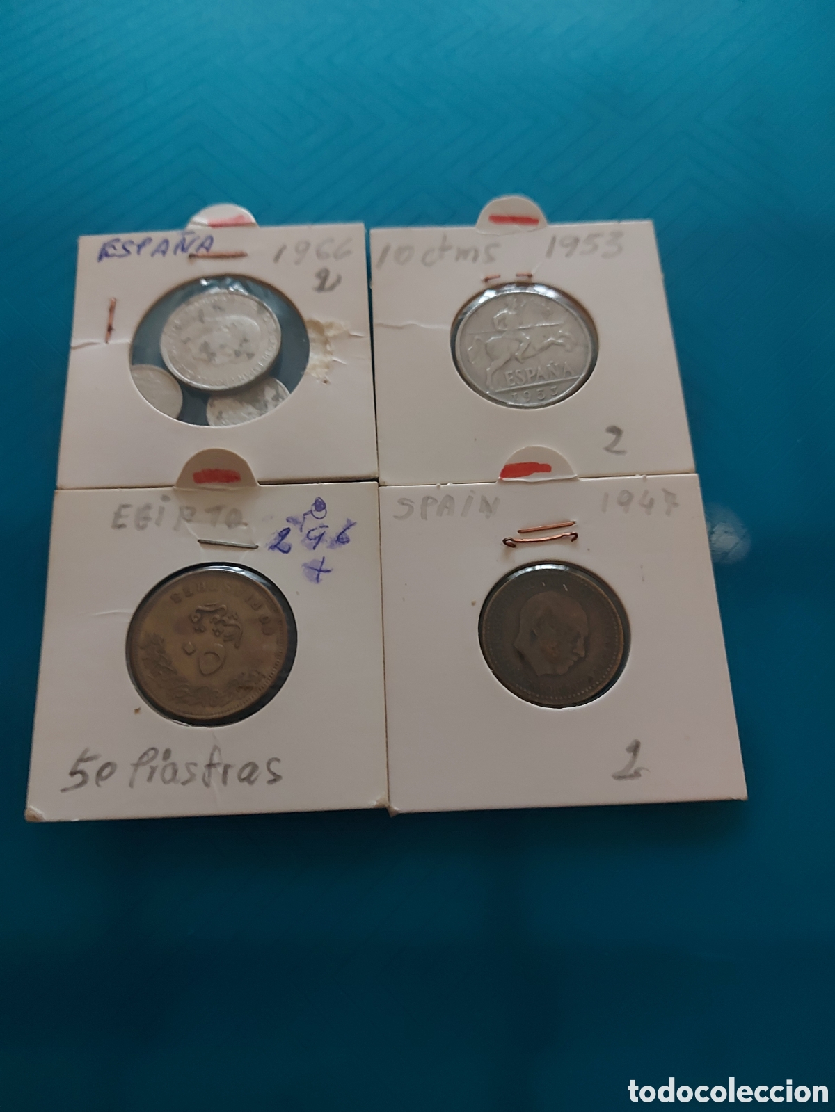 Monedas Franco: 5monedasantigua y1Egip - Foto 1