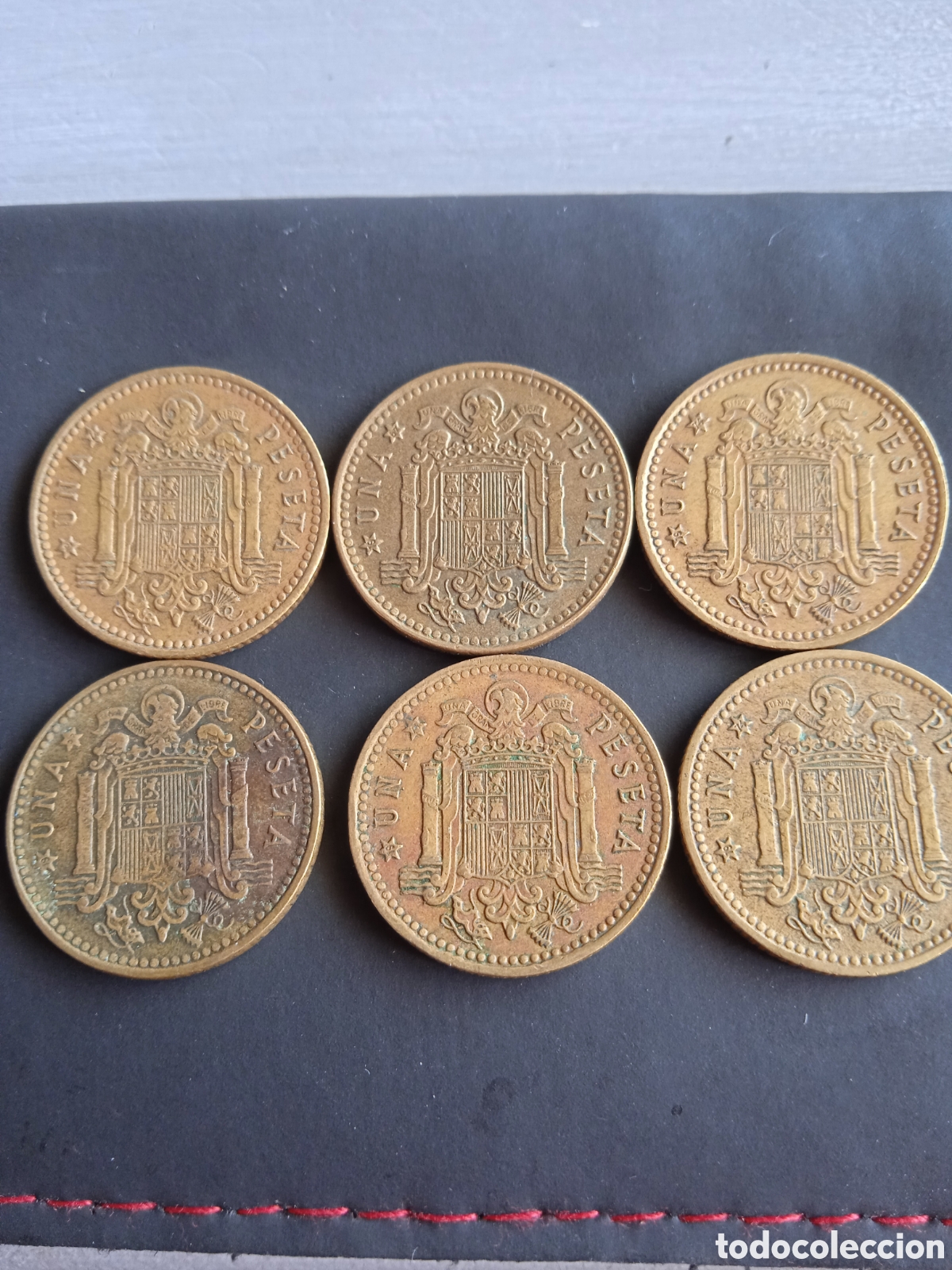 Monedas Franco: 6 monedas de 1 peseta a&ntilde;o 1966 - Foto 2
