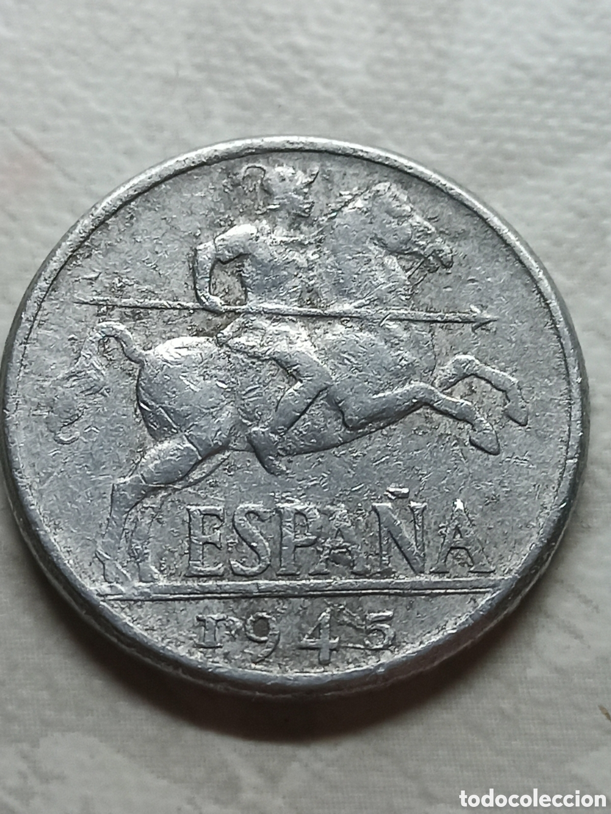 Monedas Franco: Moneda 10 c&eacute;ntimos 1945 aluminio - Foto 1