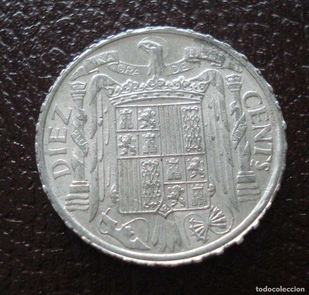 Monedas Franco: SPAIN 10 CENTIMOS 1945. ESTADO ESPA&Ntilde;OL - Foto 2