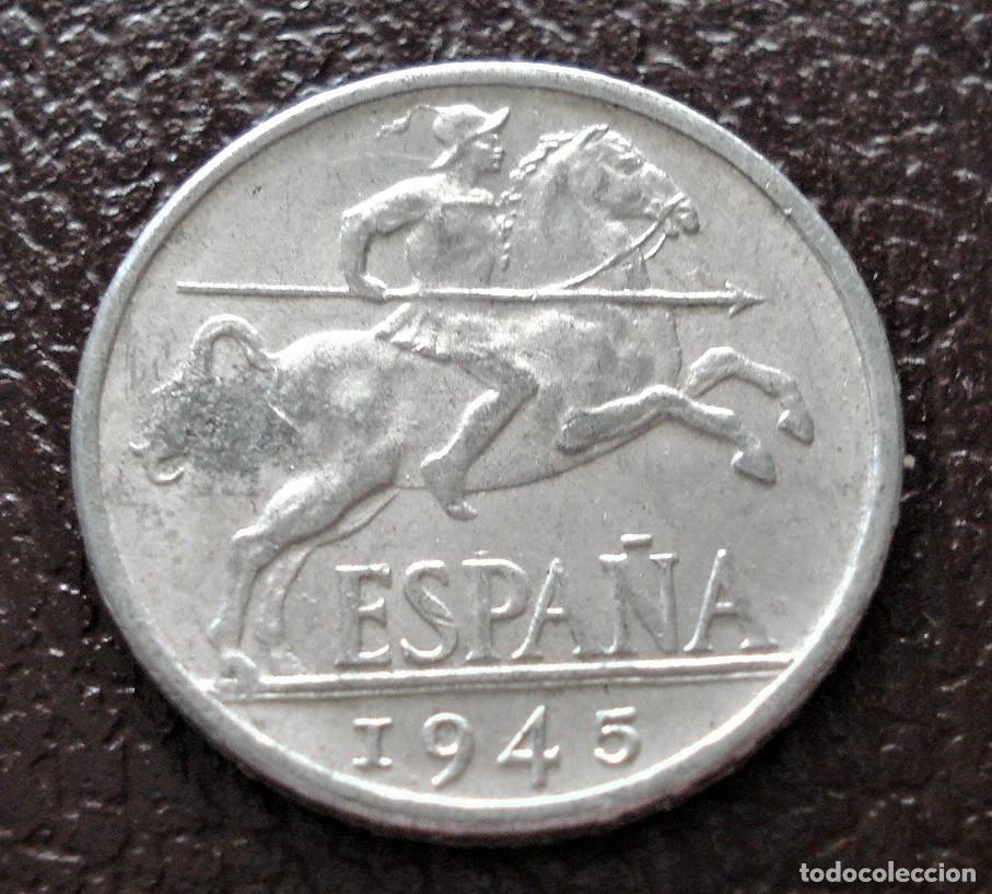 Monedas Franco: SPAIN 10 CENTIMOS 1945. ESTADO ESPA&Ntilde;OL - Foto 3