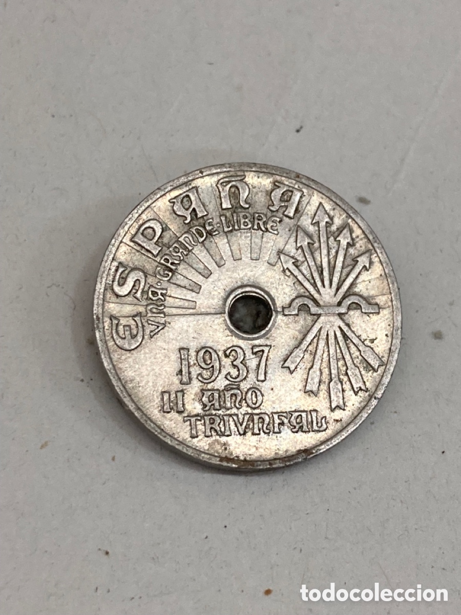 Monedas Franco: Moneda de 25 c&eacute;ntimos 1937 L35 - Foto 2