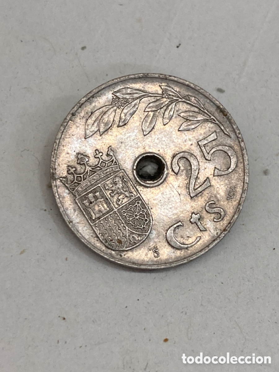 Monedas Franco: Moneda de 25 c&eacute;ntimos 1937 L35 - Foto 1