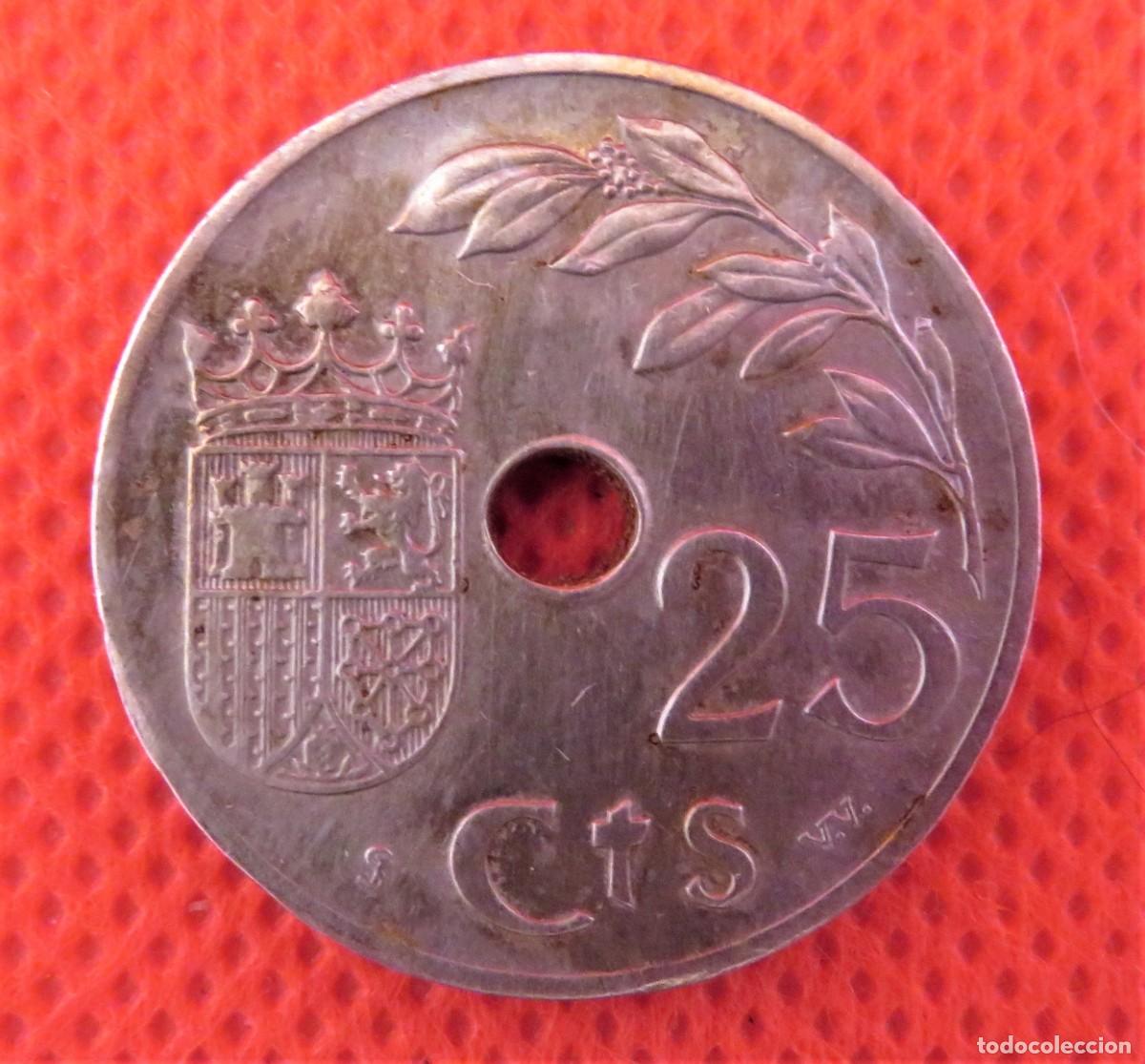 Monedas Franco: Moneda de 25 C&eacute;ntimos de 1937 - Foto 1