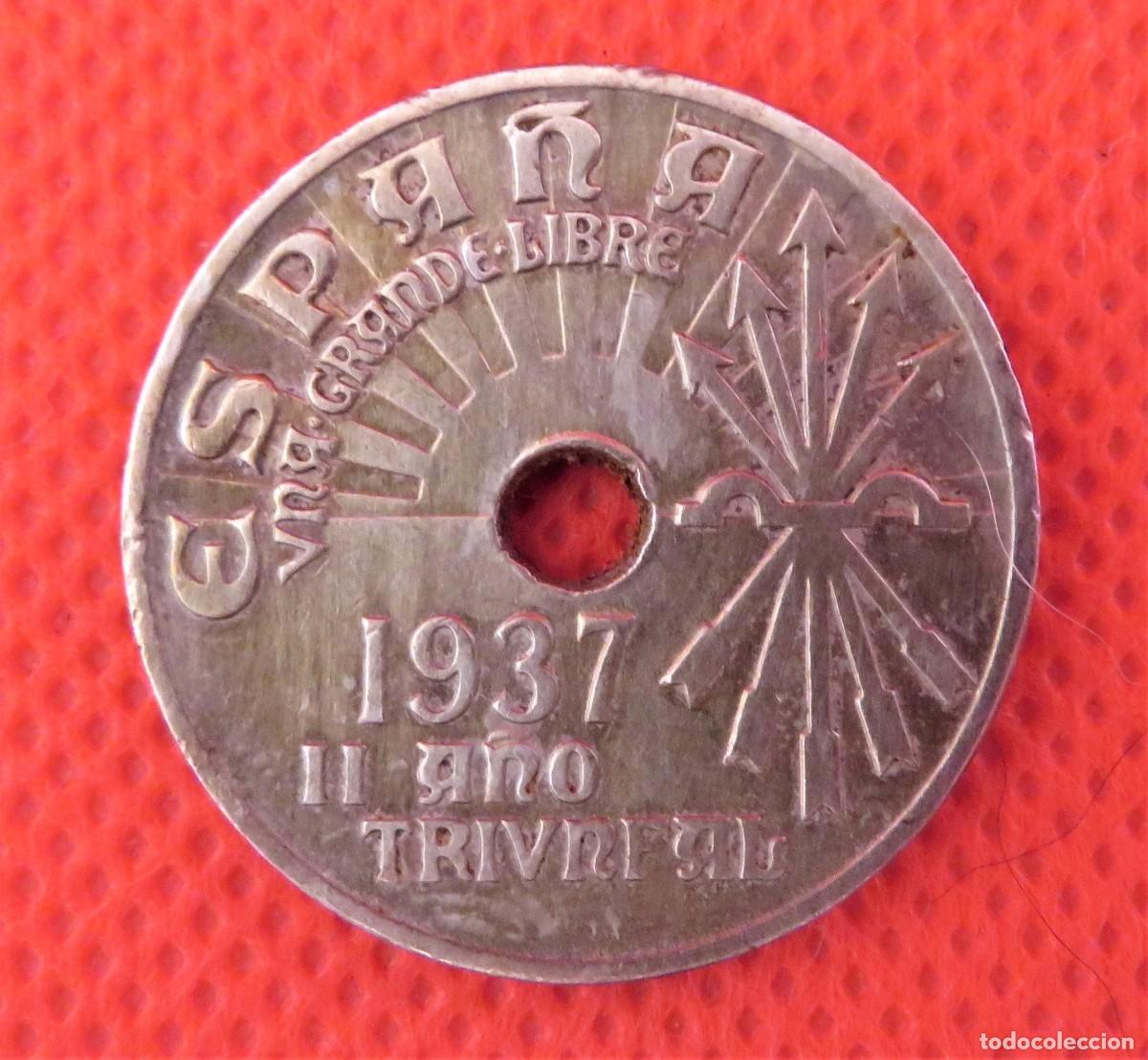 Monedas Franco: Moneda de 25 C&eacute;ntimos de 1937 - Foto 2