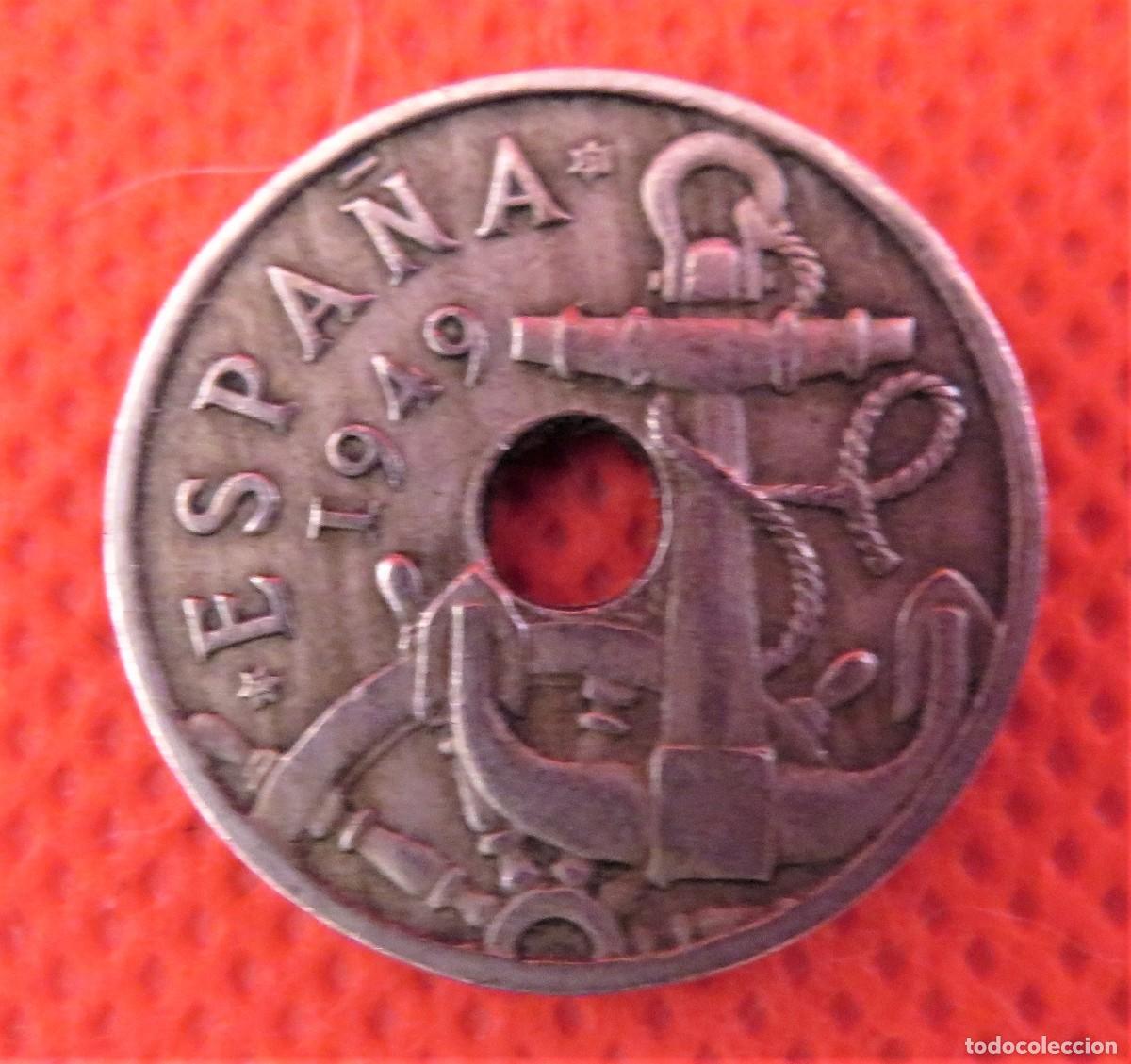 Monedas Franco: Moneda de 50 C&eacute;ntimos de 1949, estrella 53 - Foto 2