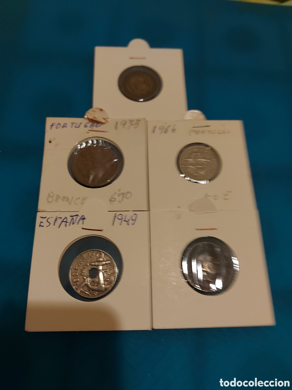 Monedas Franco: 3Spain antiguas2Portuga - Foto 1