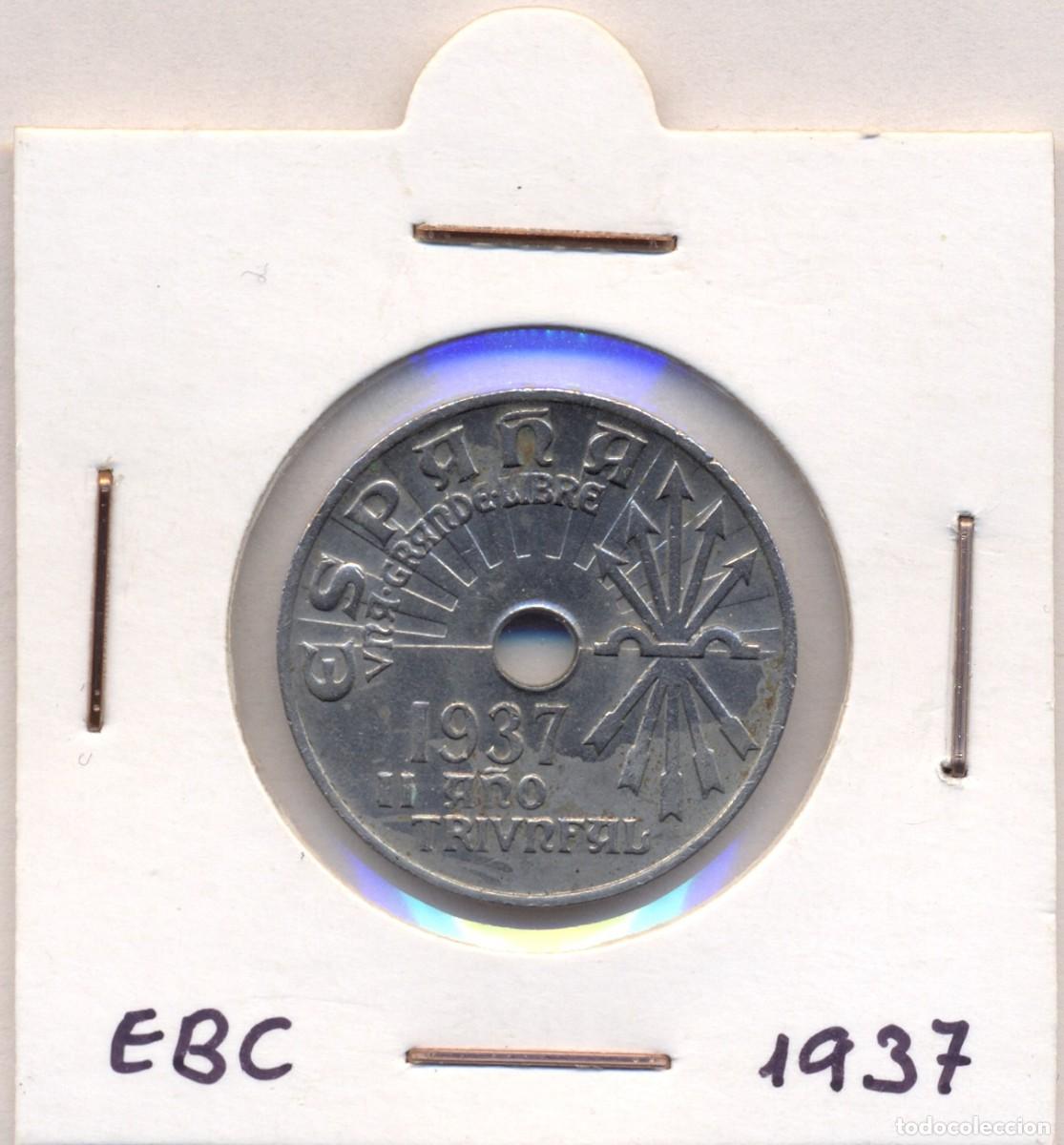 Monedas Franco: 25 c&eacute;timos de 1937 ESPA&Ntilde;A - Foto 1