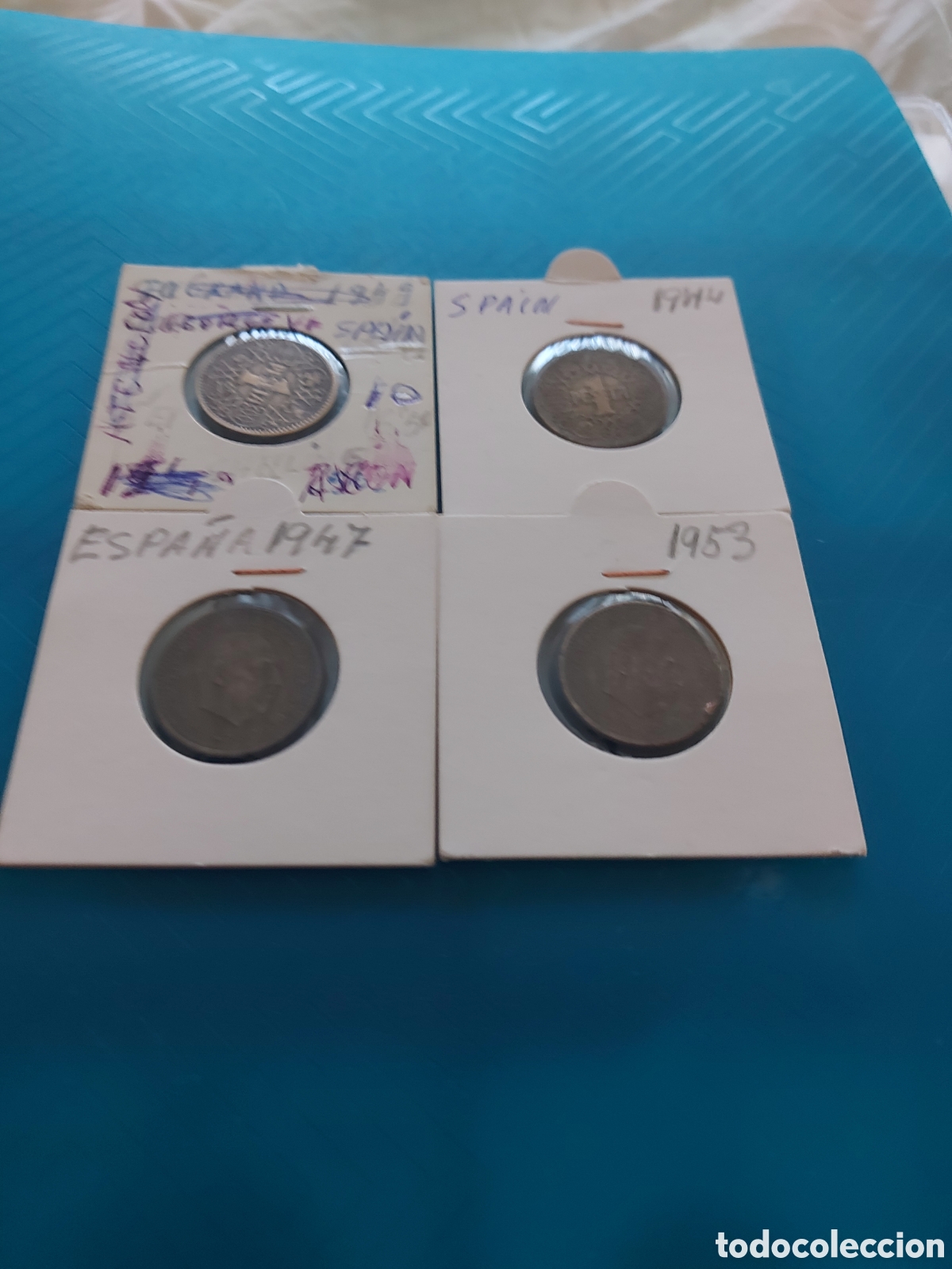 Monedas Franco: 4antiguas Espa&ntilde;a - Foto 1