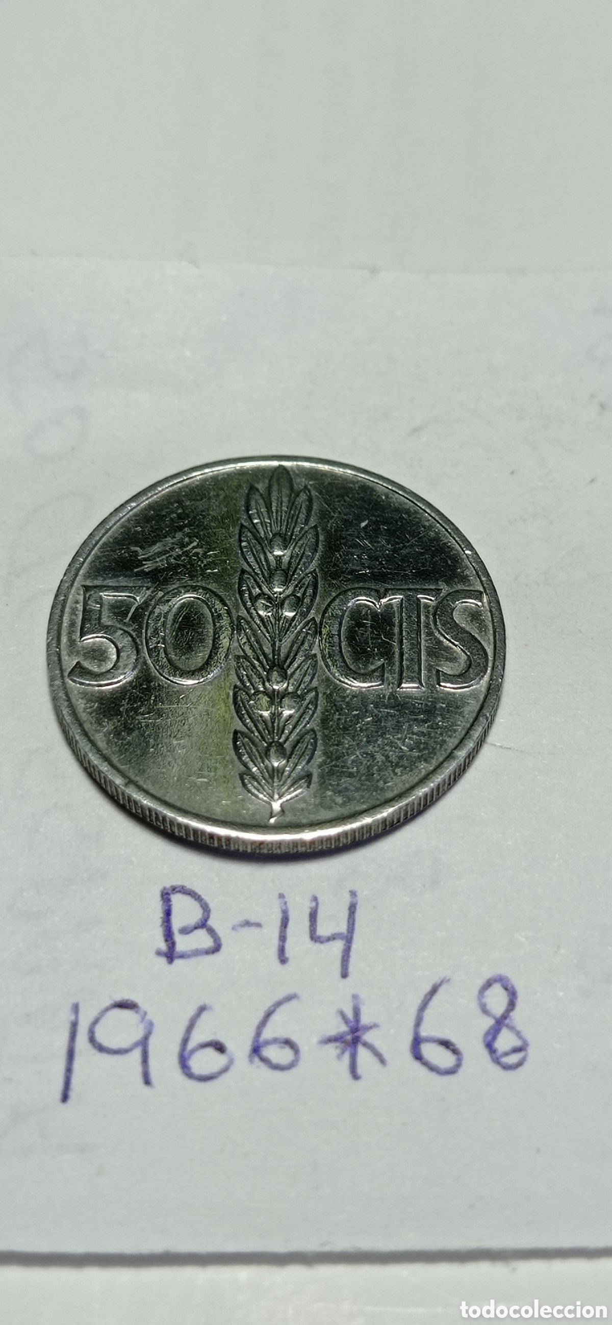 Monedas Franco: MONEDA / DE 50 CENTIMOS / DEL ESTADO ESPA&Ntilde;OL - 1966 - *68 - Foto 2