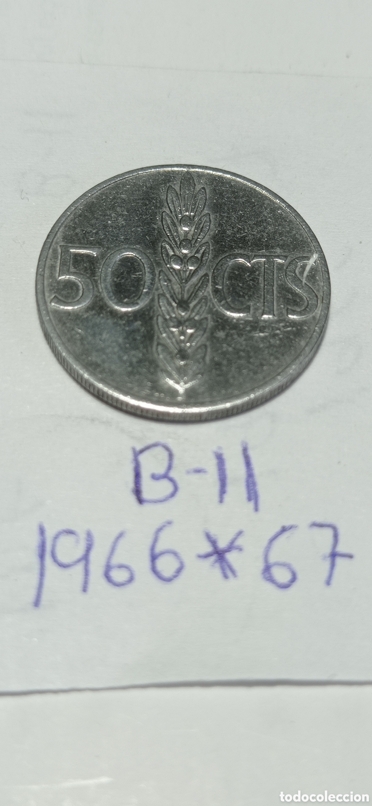 Monedas Franco: MONEDA DE 50 CENTIMOS / DEL ESTADO ESPA&Ntilde;OL - 1966 - *67 - Foto 2