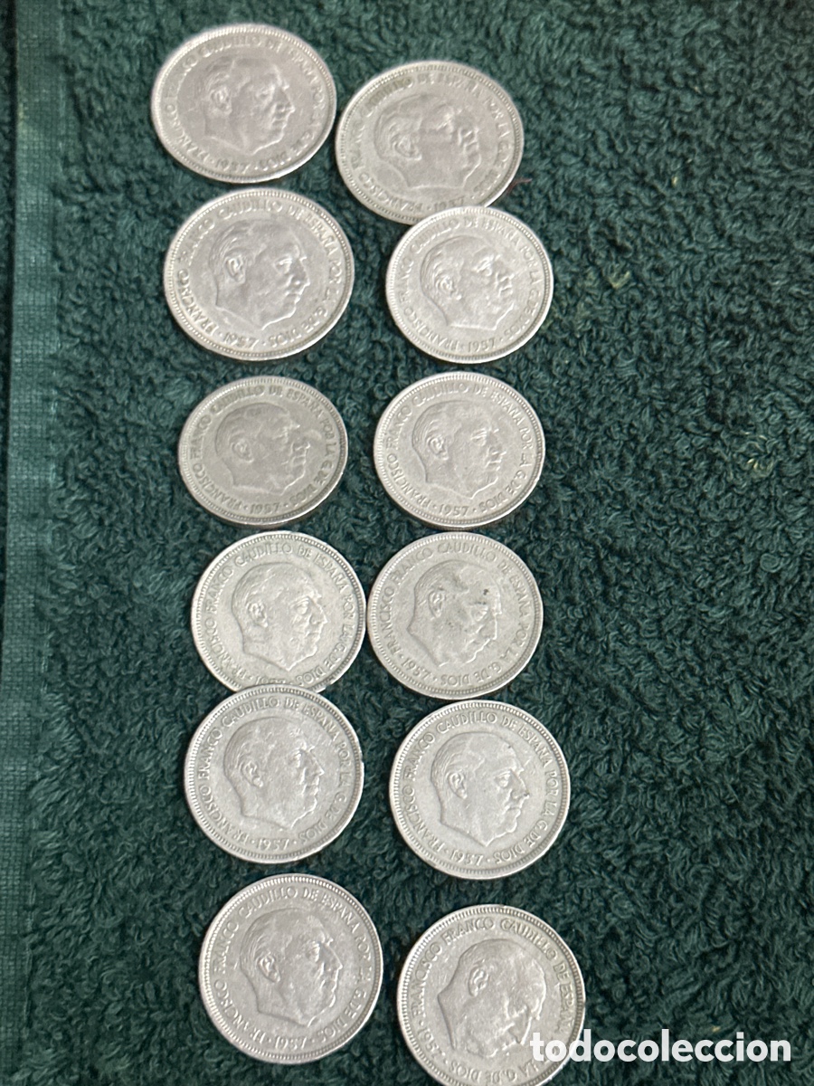Monedas Franco: Lote de 15 pesetas - Foto 2