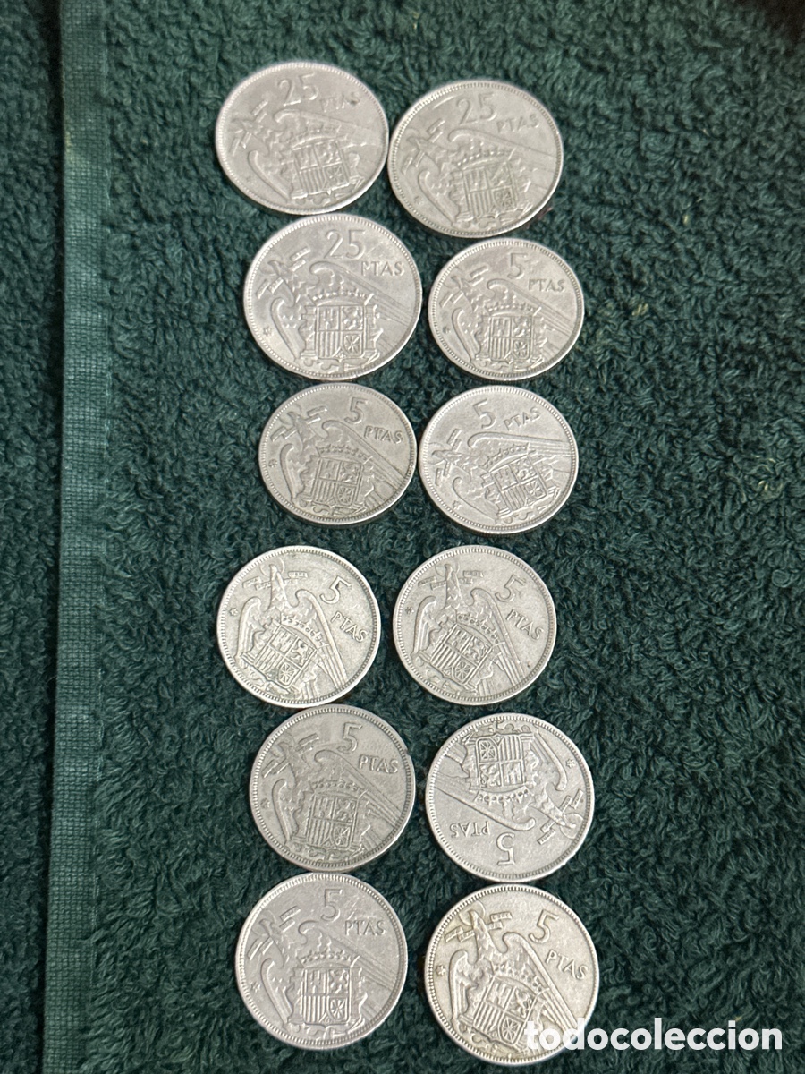 Monedas Franco: Lote de 15 pesetas - Foto 1