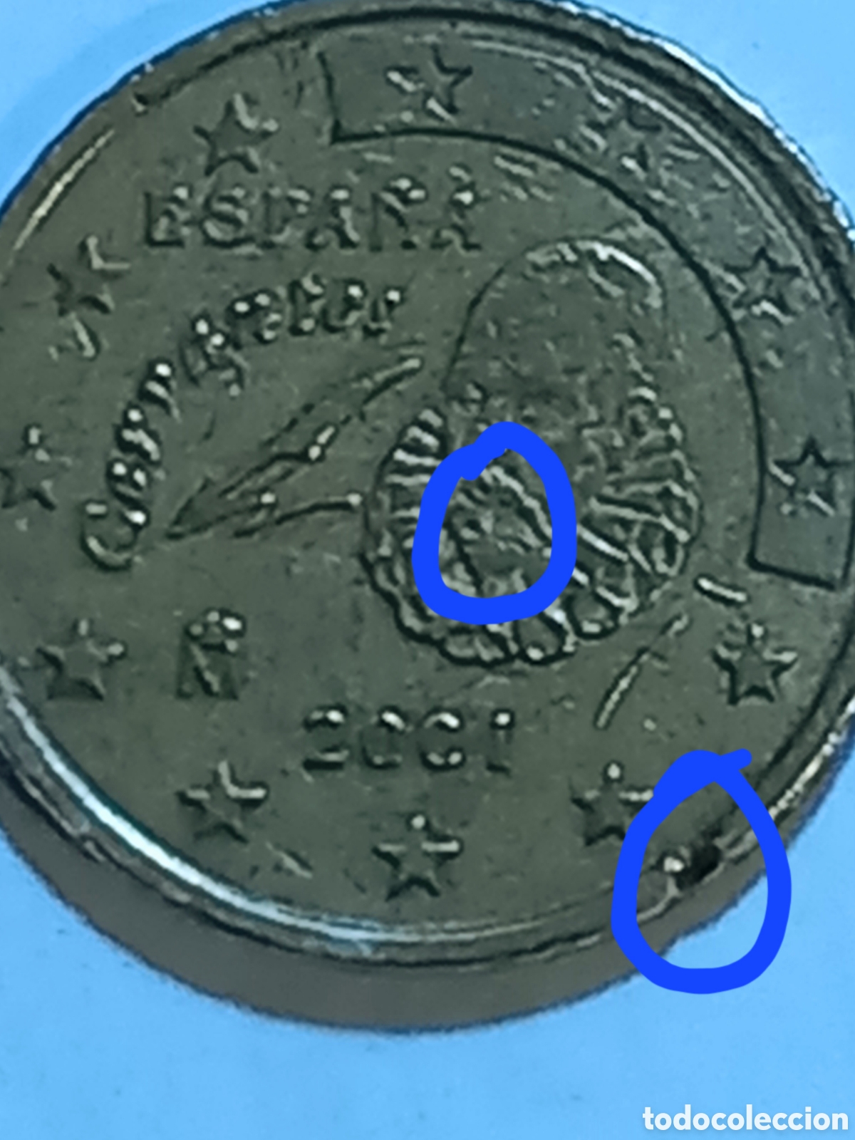 Monedas Franco: Moneda 50 centimos Espa&ntilde;a ERROR - Foto 1