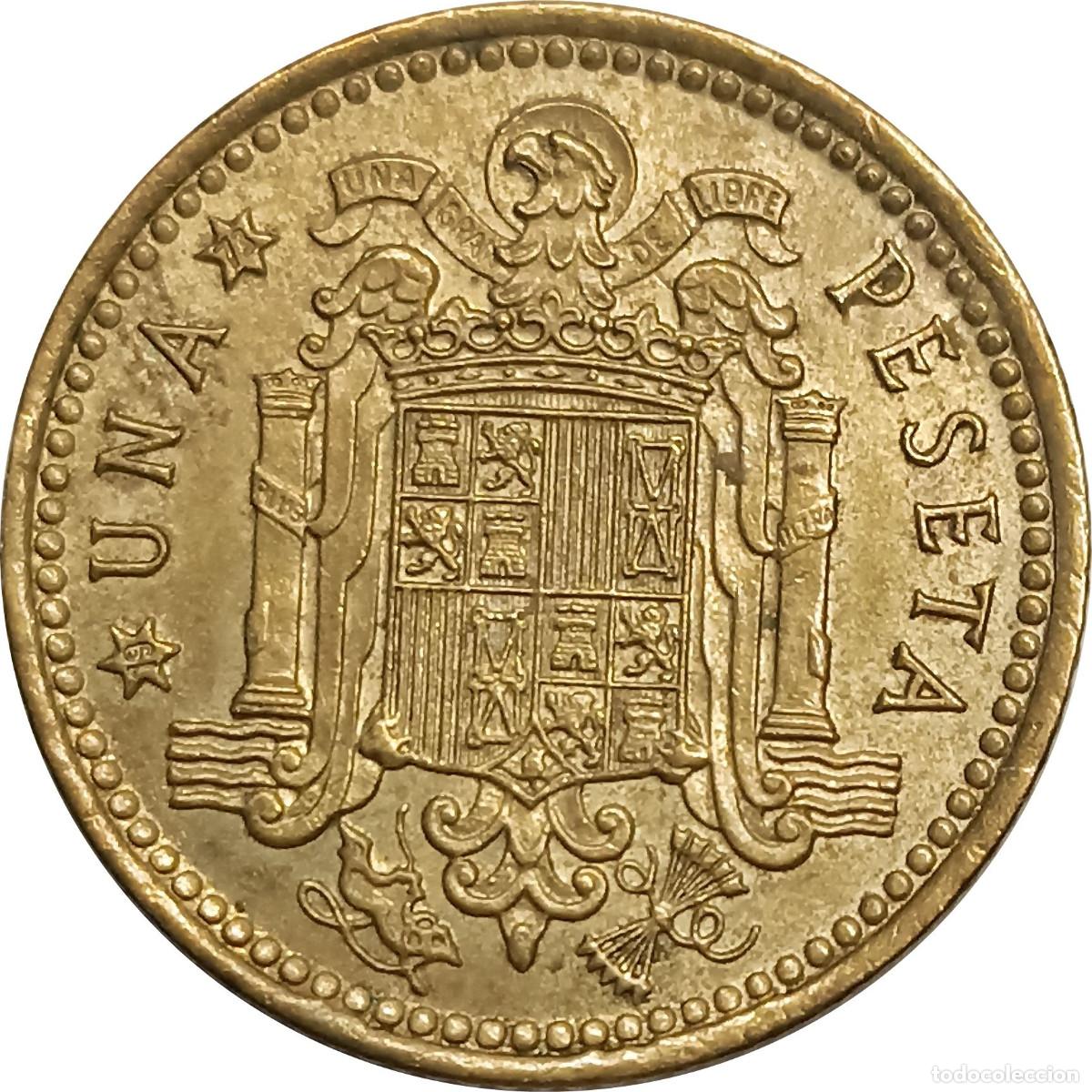 Monedas Franco: Espa&ntilde;a. 1 peseta de 1966 *73 (Dictadura de Franco). KM# 796. (620)