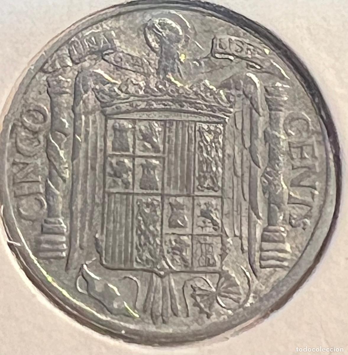 Monedas Franco: MONEDA DE 5 CENTIMOS ESPA&Ntilde;A 1941 - Foto 2