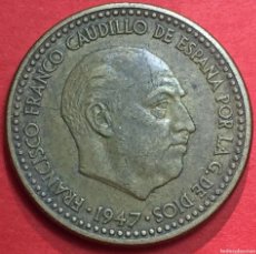 Monedas Franco: MONEDA UNA PESETA 1947 ESTRELLA * 54 CON EL 5 INVERTIDO FRANCO
