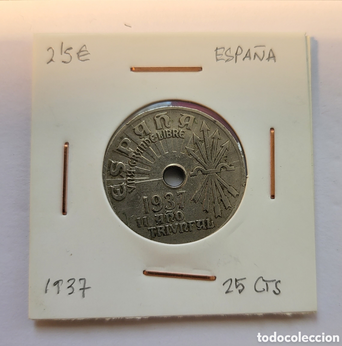 Monedas Franco: MONEDA DE ESPA&Ntilde;A. 1937. 25 c&eacute;ntimos. - Foto 1