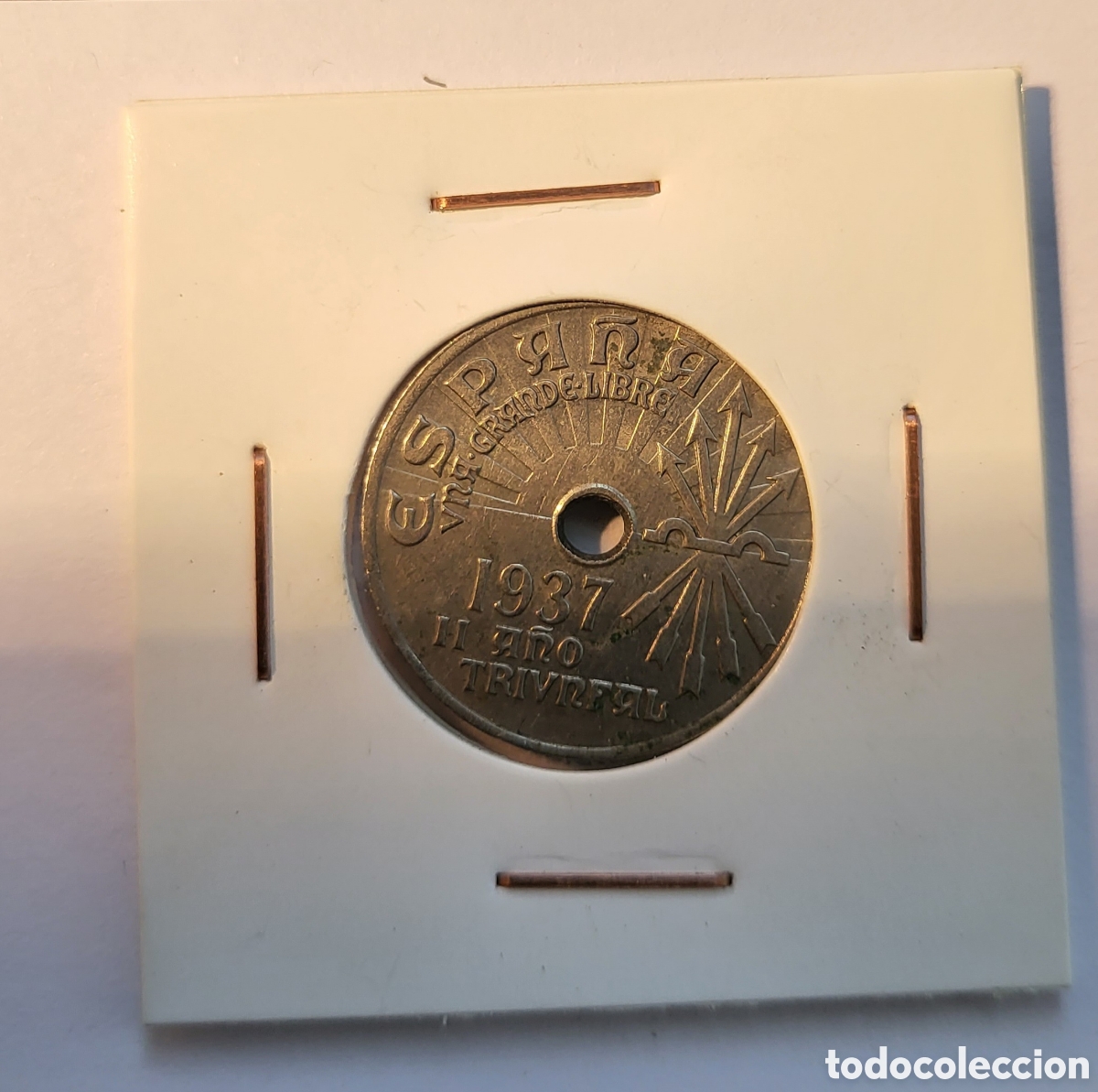 Monedas Franco: MONEDA DE ESPA&Ntilde;A. 1937. 25 c&eacute;ntimos. - Foto 2