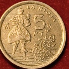 Monedas Franco: 5 PESETAS 1996 LA RIOJA CON ERROR ACUÑACIÓN