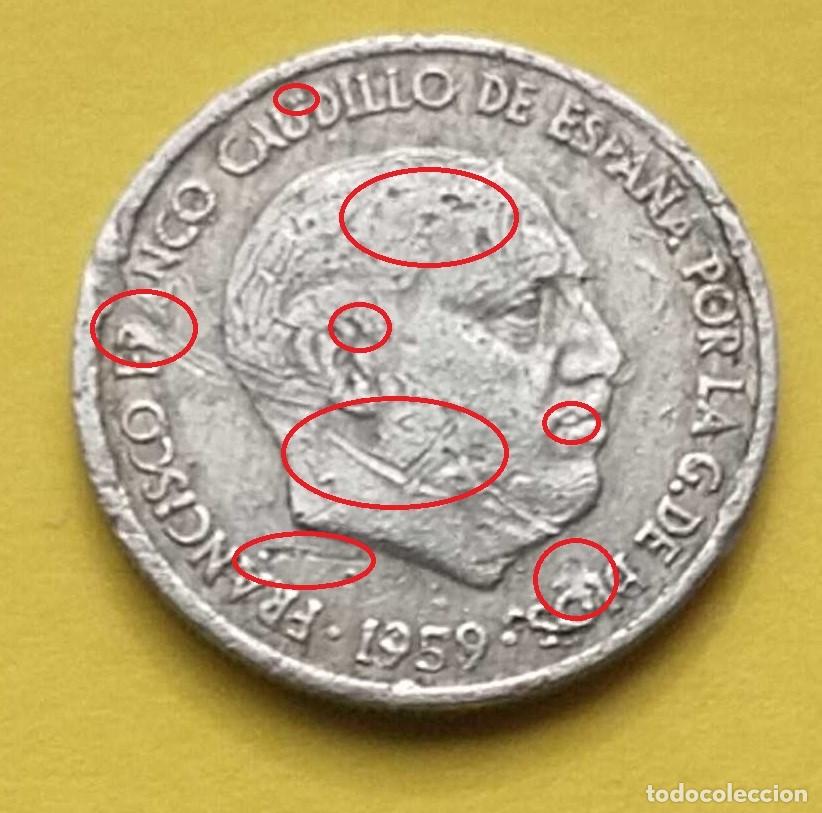Monedas Franco: Monedas de 10 c&eacute;ntimos 1959 (error de acu&ntilde;aci&oacute;n) - Foto 2