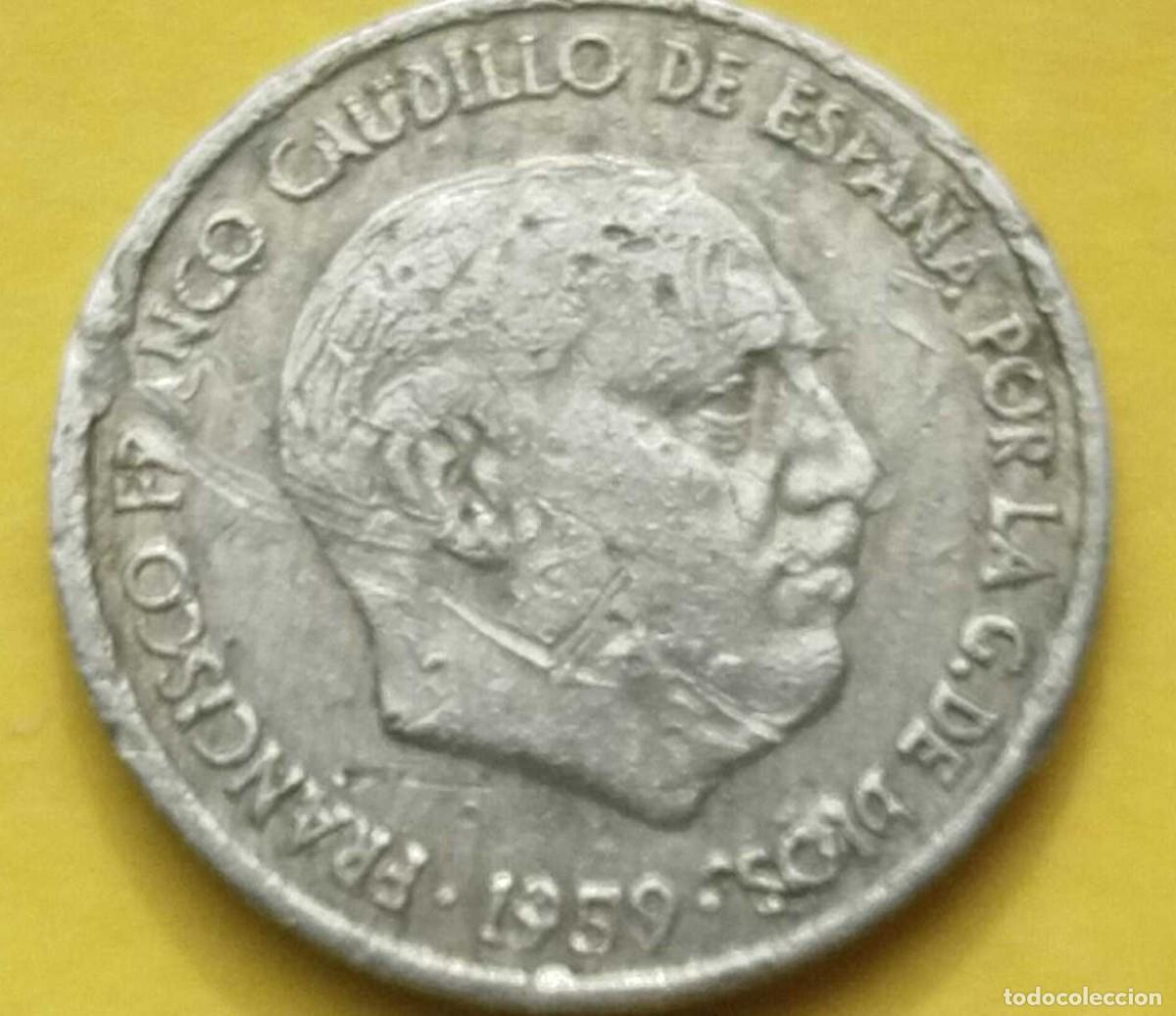 Monedas Franco: Monedas de 10 c&eacute;ntimos 1959 (error de acu&ntilde;aci&oacute;n) - Foto 3