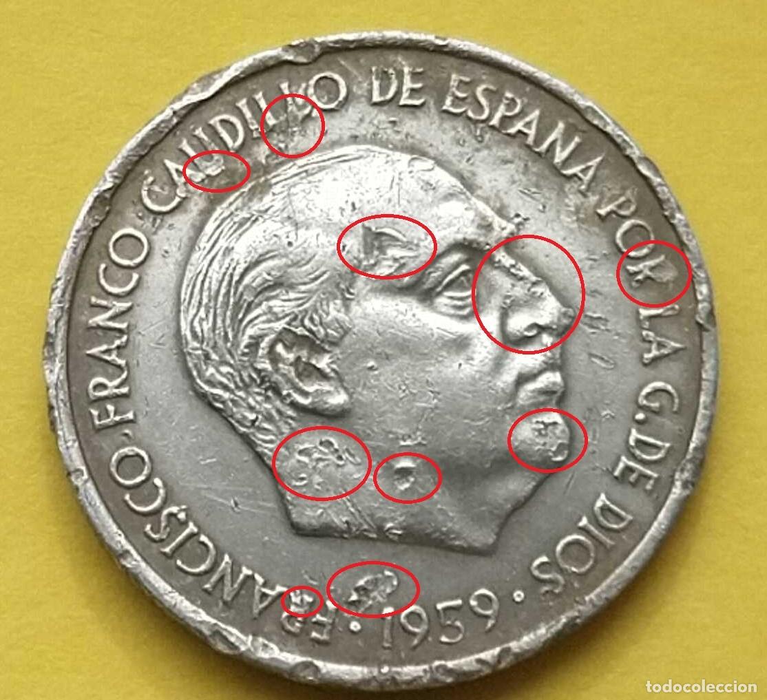 Monedas Franco: Monedas de 10 c&eacute;ntimos 1959 (error de acu&ntilde;aci&oacute;n) - Foto 2