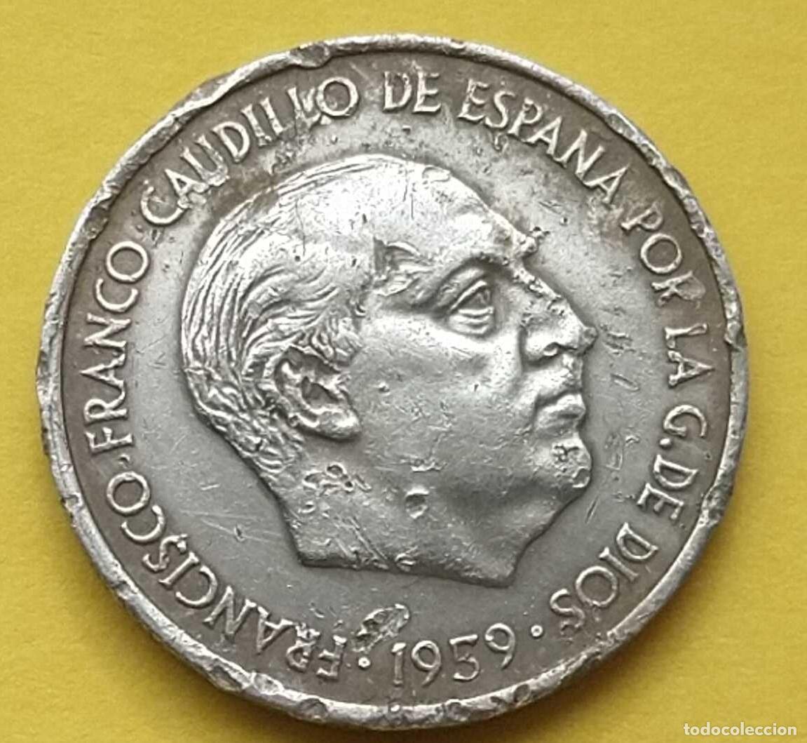 Monedas Franco: Monedas de 10 c&eacute;ntimos 1959 (error de acu&ntilde;aci&oacute;n) - Foto 3