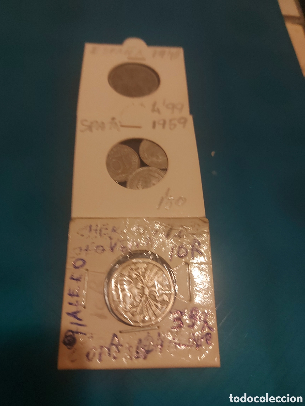 Monedas Franco: 4antiguas Spain1Chekia - Foto 1