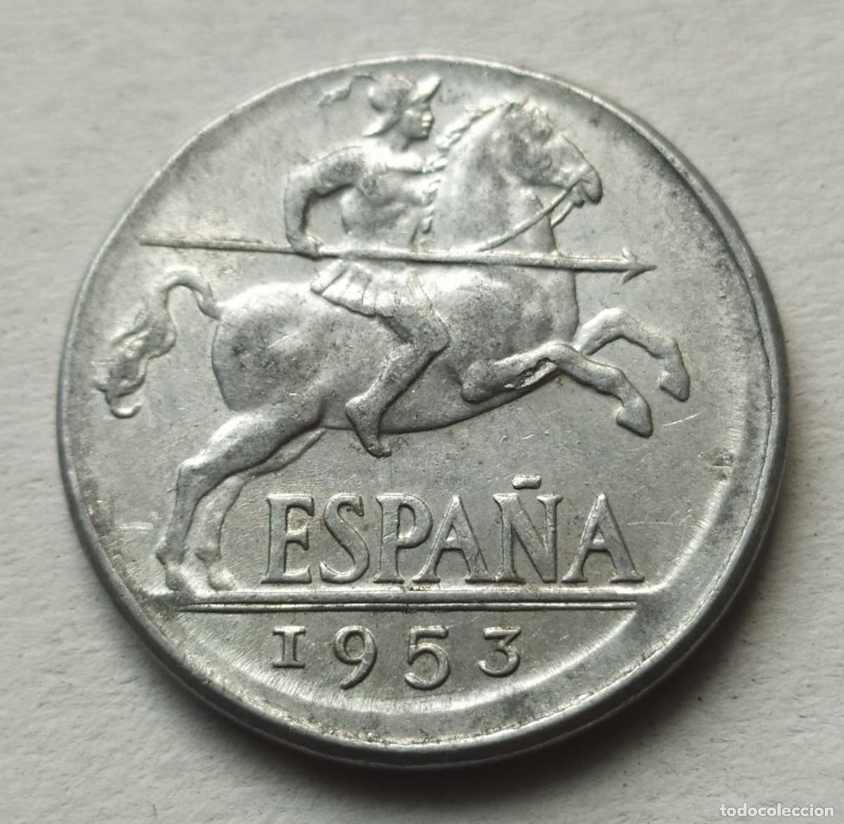 Monedas Franco: ## ERROR ## 10 C&eacute;ntimos 1953 con Acu&ntilde;aci&oacute;n desplazada ## - Foto 1