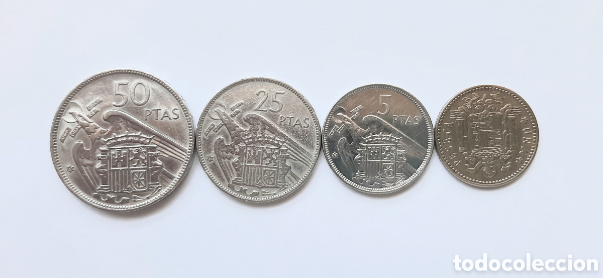 Monedas Franco: Serie 4 monedas Franco - Foto 1