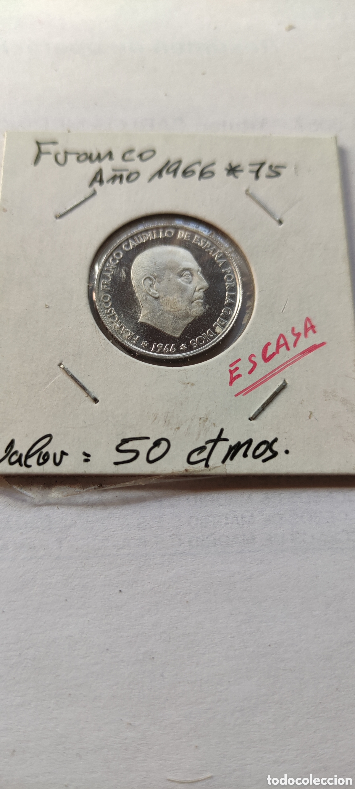 Monedas Franco: 50 c&eacute;ntimos 1966 *75 - Foto 1