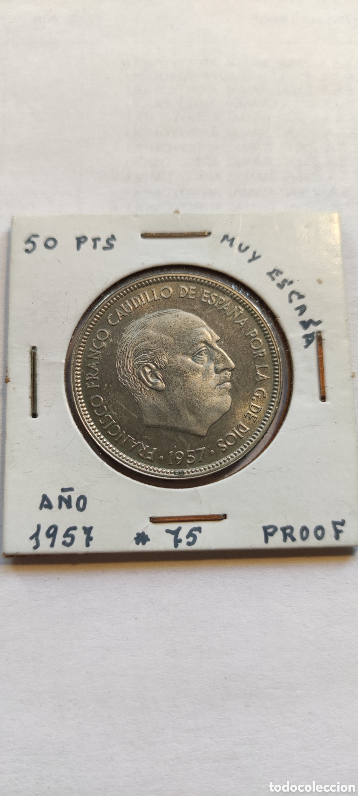 Monedas Franco: 50 c&eacute;ntimos 1957 *75 proof - Foto 2