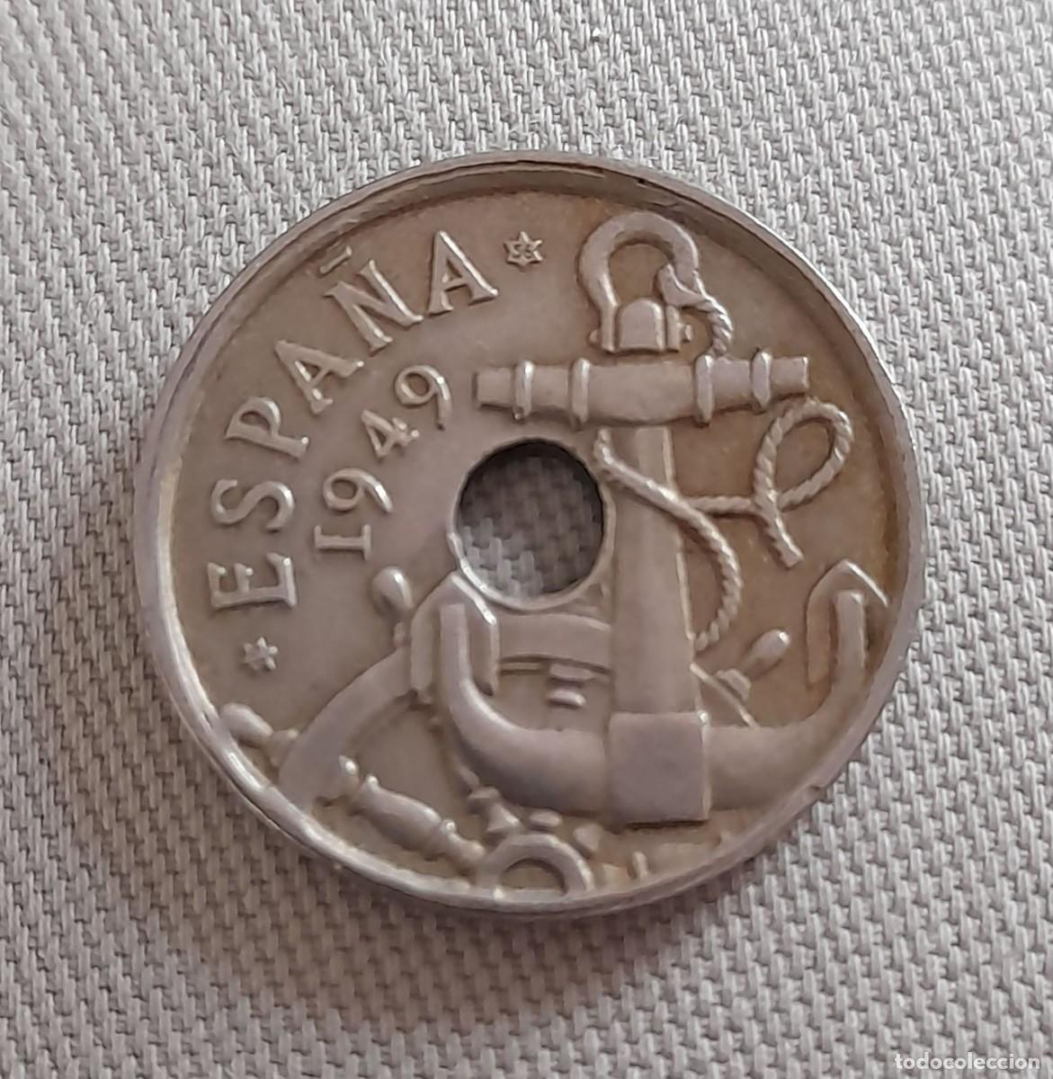 Monedas Franco: Moneda de 50 c&eacute;ntimos de 1949 Estrella 56. Modelo 2 - Foto 1