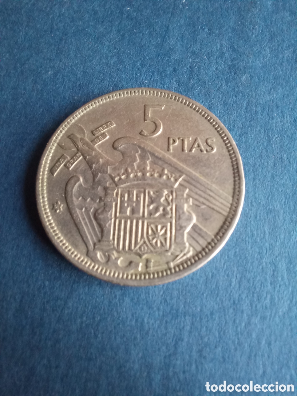 Monedas Franco: 5 PESETAS 1957 *58. EBC - Foto 2