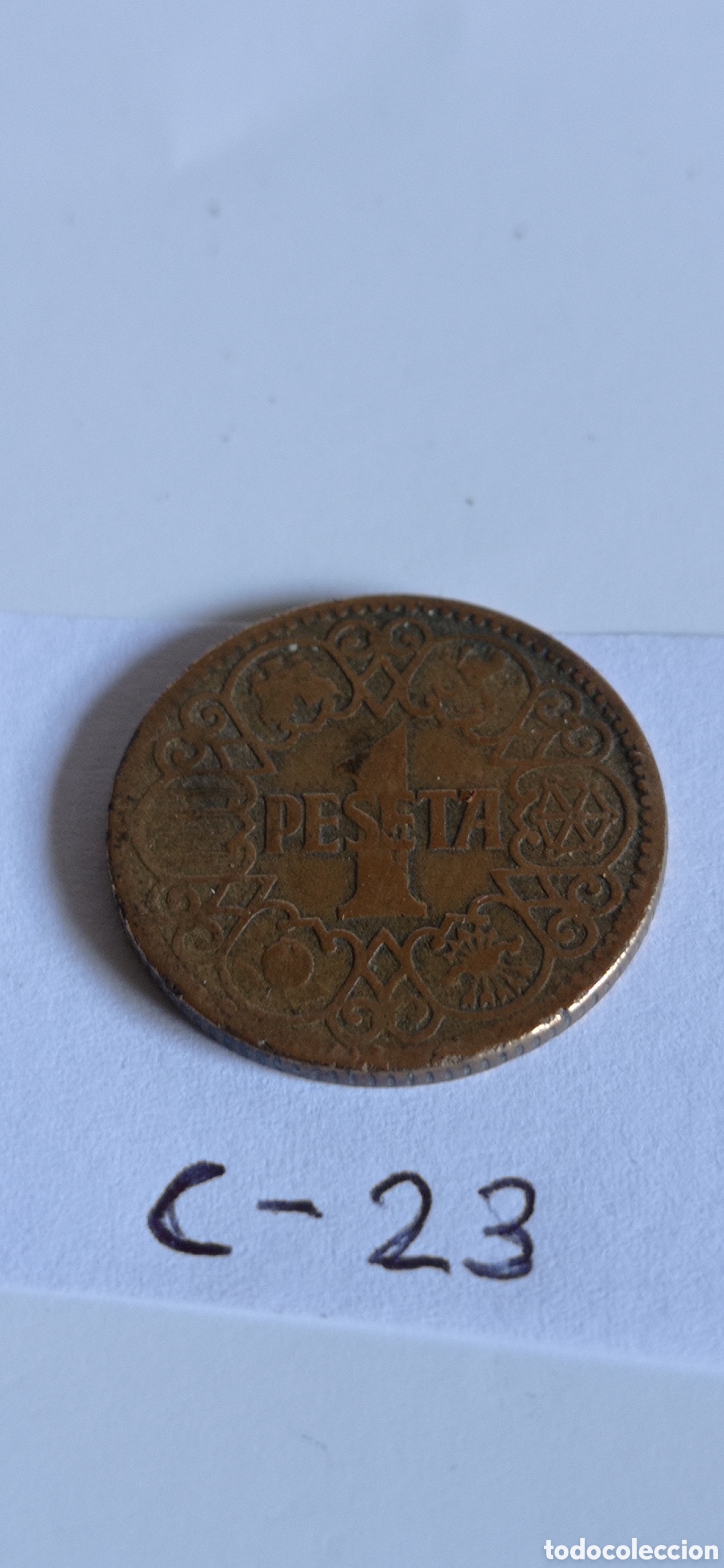 Monedas Franco: MONEDA DE 1 PESETA / DEL ESTADO ESPA&Ntilde;OL - 1944 - Foto 1