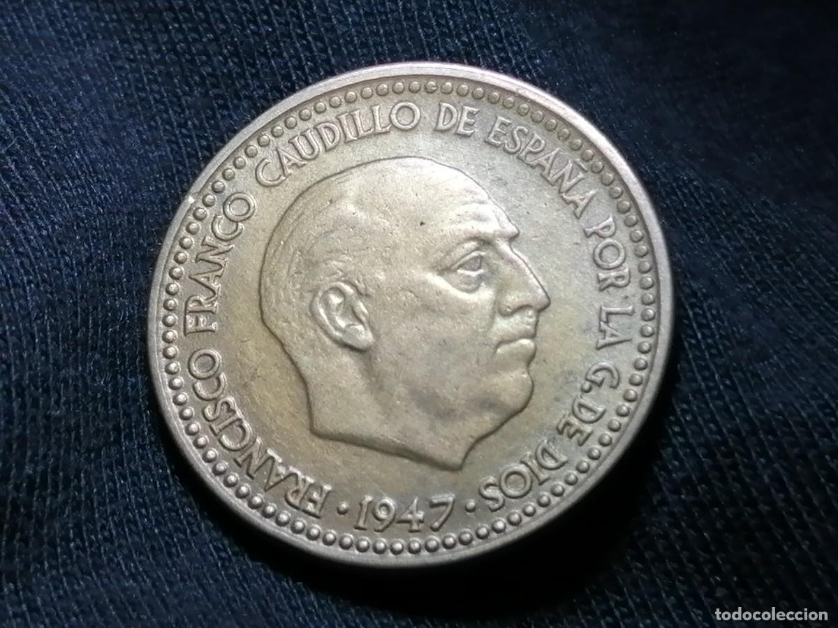 Monedas Franco: 1 PESETA 1947 / 54. EBC+ - Foto 2