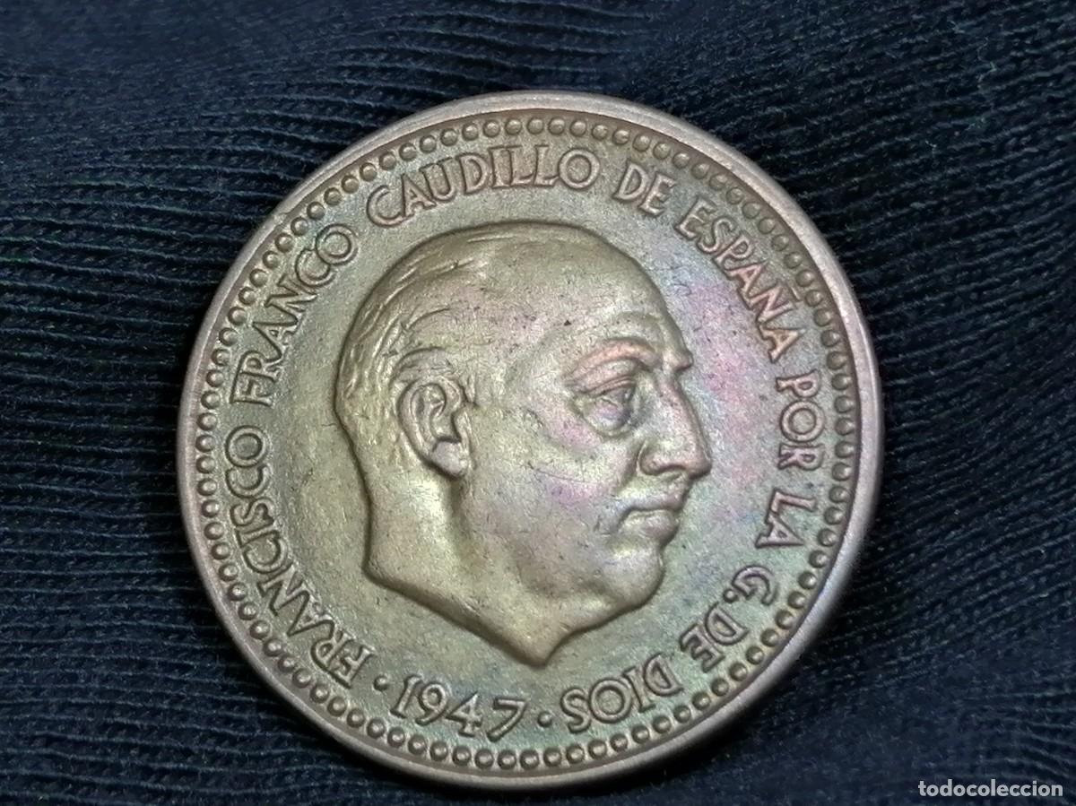 Monedas Franco: 1 PESETA 1947 / 54. EBC+ - Foto 3