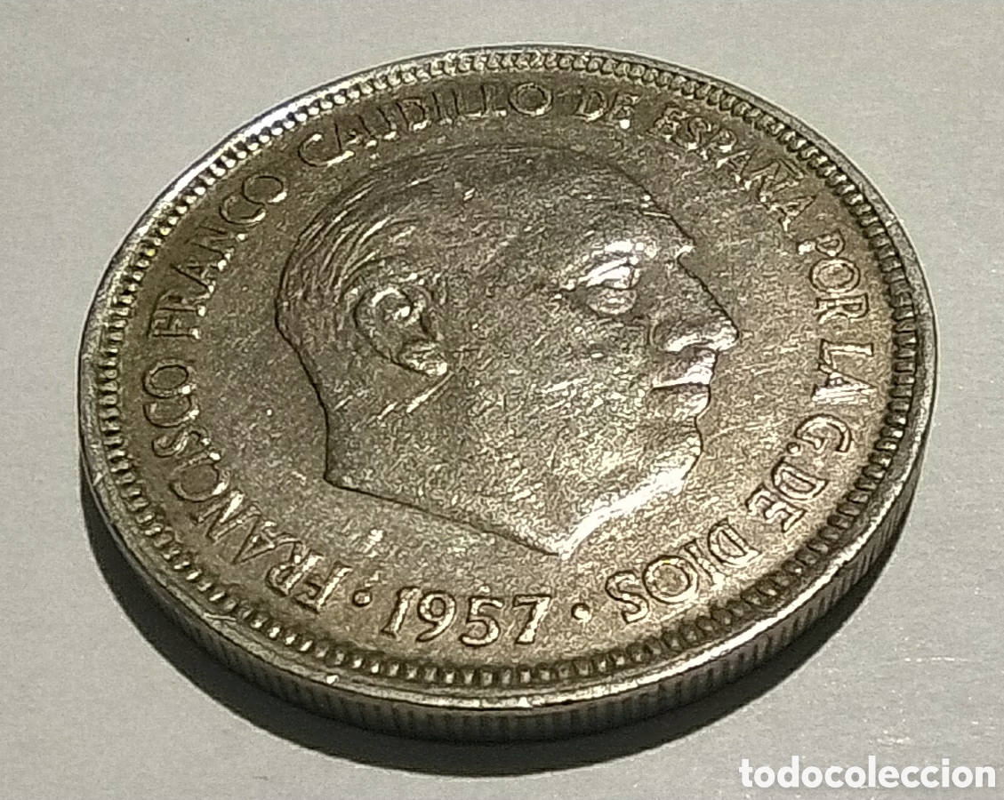 Monedas Franco: 5 PESETAS 1957 - Foto 3
