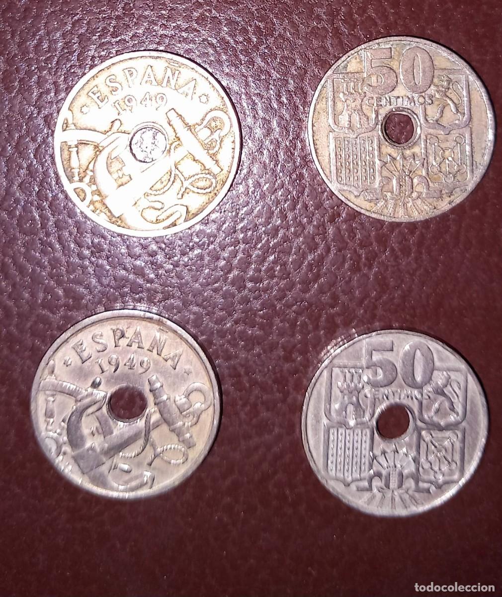 Monedas Franco: 4 MONEDAS DE 50 CENTIMOS - ESPA&Ntilde;A 1949 -USADAS - Foto 1