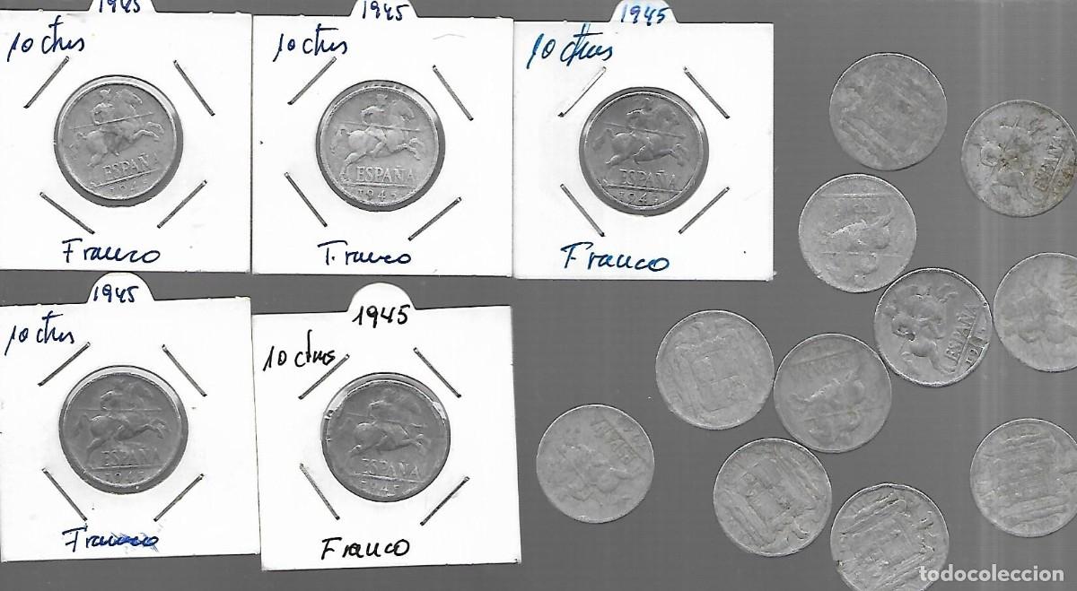 Monedas Franco: MONEDA DE FRANCO 10 CENTIMOS DEL 1945 circuladas - Foto 1