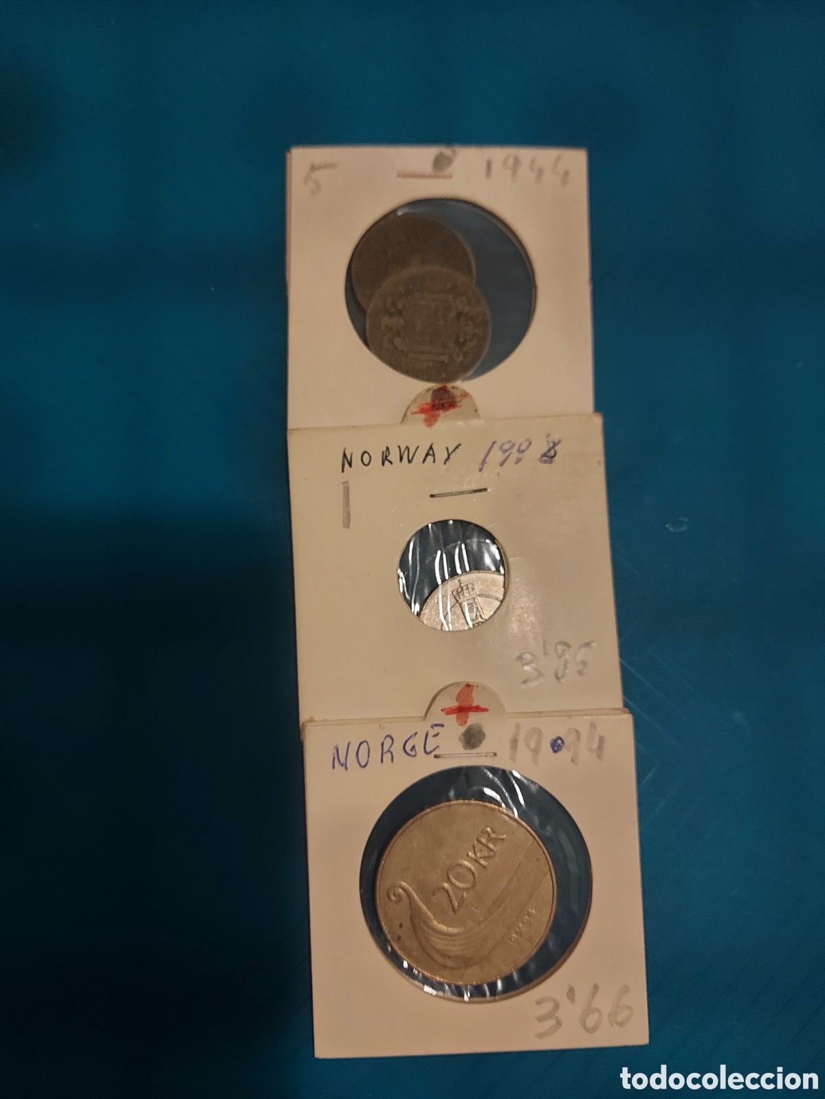 Monedas Franco: 2 Espa&ntilde;a y2Norway - Foto 1