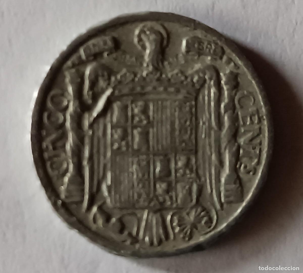 Monedas Franco: 5 c&eacute;ntimos 1945 Espa&ntilde;a - Foto 2
