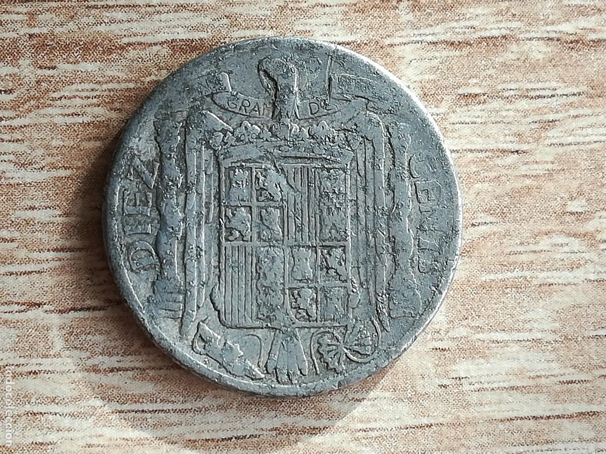 Monedas Franco: MONEDA 10 C&Eacute;NTIMOS ESPA&Ntilde;A A&Ntilde;O 1945. - Foto 2