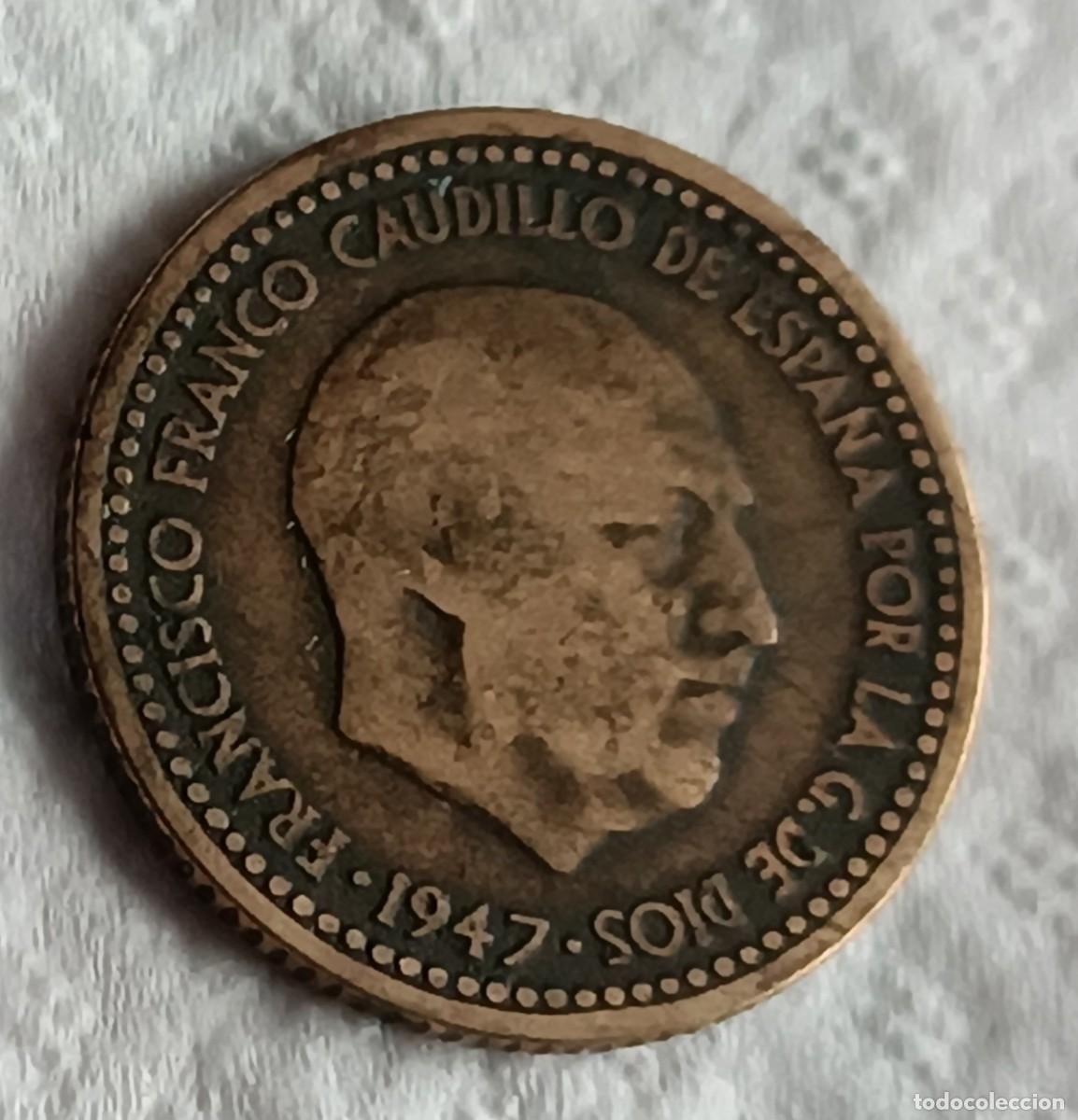 Monedas Franco: Peseta 1947, estrella 53 - Foto 2